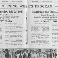 Macomb Theatre Opening Program